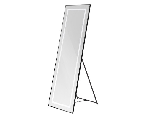 Интерьерное зеркало напольное в алюминиевой раме со встроенным светильником BelBagno SPC-KRAFT-555-1700-TCH-PIA-NERO