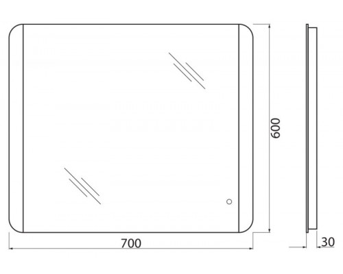 Зеркало BelBagno SPC-CEZ-700-600-LED-TCH