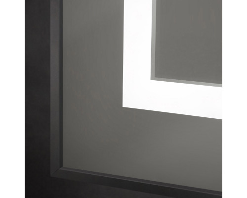 Зеркало в алюминиевой раме со встроенным светильником BelBagno SPC-KRAFT-1000-800-SENS-NERO