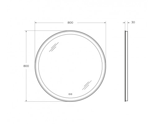 Зеркало 800x800x30мм круглое со встроенной разноцветной подсветкой RGB и сенсорным выключателем CEZARES CZR-SPC-MC-800-RGB-TCH
