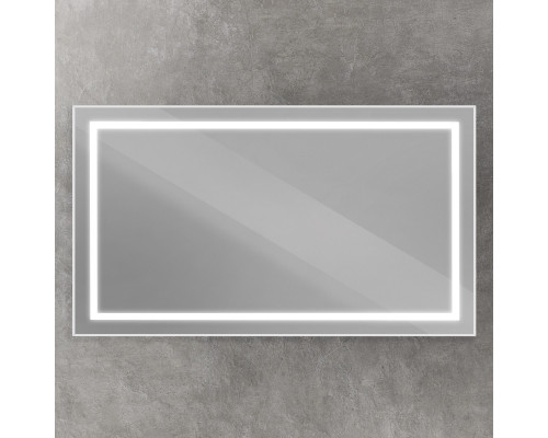 Зеркало в алюминиевой раме со встроенным светильником BelBagno SPC-KRAFT-1400-800-SENS-AL