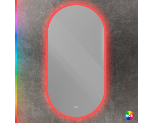 Зеркало 550x1050х30мм с контурной разноцветной подсветкой RGB и сенсорным выключателем CEZARES CZR-SPC-ELS-550-1050-RGB-TCH