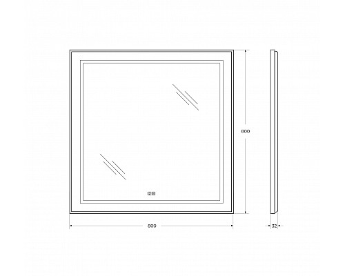 Зеркало в раме с подсветкой сенсорным выкл. и подогревом BelBagno SPC-KRAFT-800-800-LED-TCH-WARM