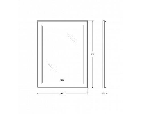 Зеркало в раме с подсветкой сенсорным выкл. и подогревом BelBagno SPC-KRAFT-600-800-LED-TCH-WARM