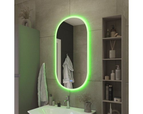 Зеркало 500x950х30мм с контурной разноцветной подсветкой RGB и сенсорным выключателем CEZARES CZR-SPC-ELS-500-950-RGB-TCH