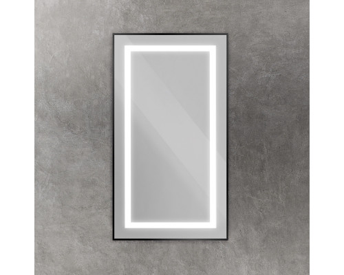 Зеркало в алюминиевой раме со встроенным светильником BelBagno SPC-KRAFT-500-900-SENS-NERO