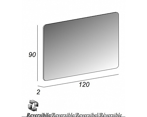 Зеркало без подсветки реверсивное 120x90 CEZARES 54037