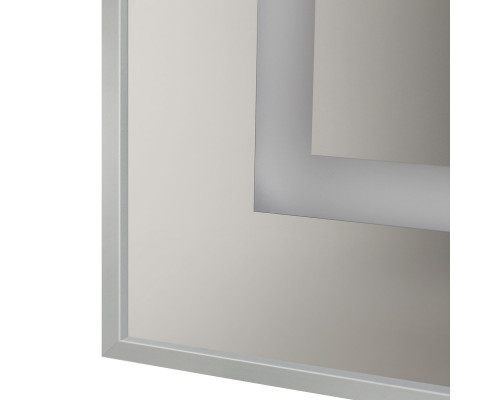 Зеркало в алюминиевой раме со встроенным светильником BelBagno SPC-KRAFT-800-800-SENS-AL