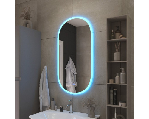 Зеркало 500x950х30мм с контурной разноцветной подсветкой RGB и сенсорным выключателем CEZARES CZR-SPC-ELS-500-950-RGB-TCH