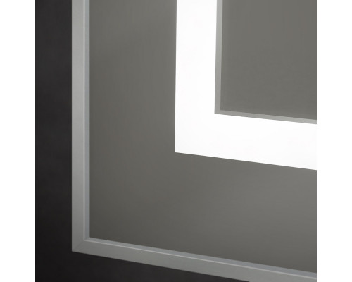 Зеркало в алюминиевой раме со встроенным светильником BelBagno SPC-KRAFT-800-800-SENS-AL