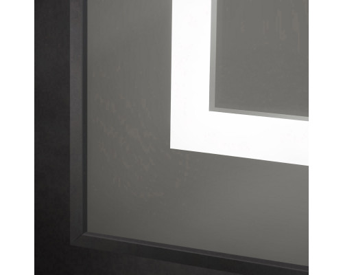 Зеркало в алюминиевой раме со встроенным светильником BelBagno SPC-KRAFT-1400-800-SENS-NERO