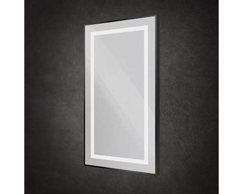 Зеркало в алюминиевой раме со встроенным светильником BelBagno SPC-KRAFT-500-900-SENS-NERO