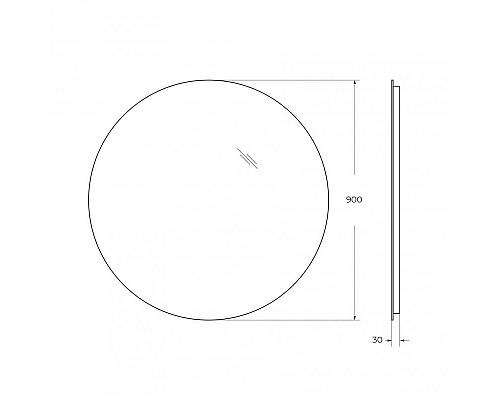 Зеркало с интерьерной подсветкой 900x30мм без выключателя BelBagno SPC-INT-900-LED