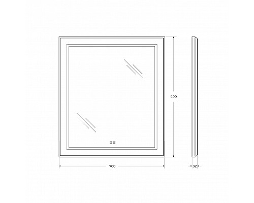 Зеркало в раме с подсветкой сенсорным выкл. и подогревом BelBagno SPC-KRAFT-700-800-LED-TCH-WARM