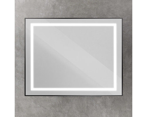 Зеркало в алюминиевой раме со встроенным светильником BelBagno SPC-KRAFT-1000-800-SENS-NERO