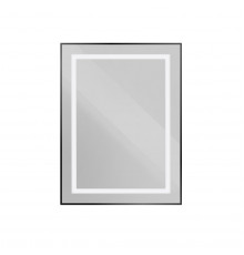 Зеркало в алюминиевой раме со встроенным светильником BelBagno SPC-KRAFT-600-800-SENS-NERO
