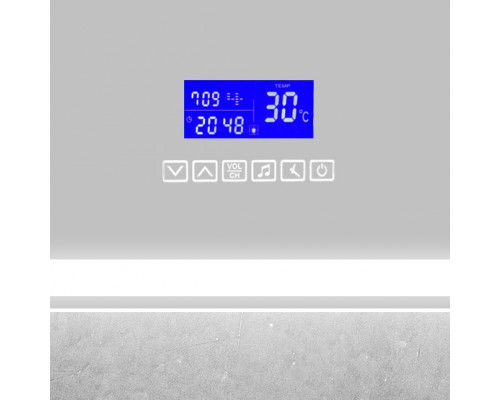 Зеркало со встроенным светильником, сенсорным выключателем, bluetooth, цифровым термометром, радио BelBagno SPC-GRT-900-800-LED-TCH-RAD