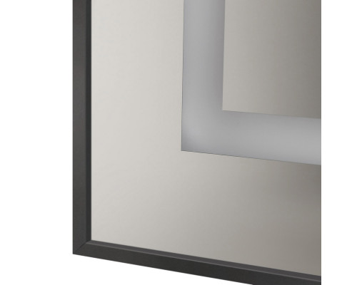 Зеркало в алюминиевой раме со встроенным светильником BelBagno SPC-KRAFT-800-800-SENS-NERO