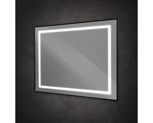 Зеркало в алюминиевой раме со встроенным светильником BelBagno SPC-KRAFT-1000-800-SENS-NERO