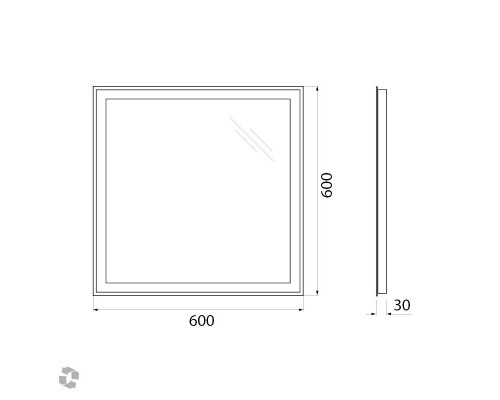 Зеркало BelBagno SPC-GRT-600-600-LED-BTN