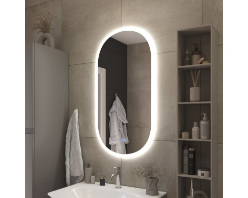 Зеркало 550x1050х30мм с контурной разноцветной подсветкой RGB и сенсорным выключателем CEZARES CZR-SPC-ELS-550-1050-RGB-TCH