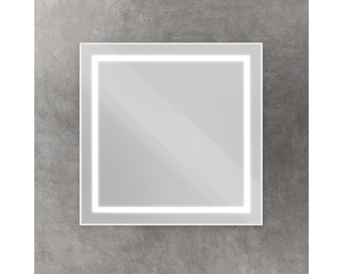 Зеркало в алюминиевой раме со встроенным светильником BelBagno SPC-KRAFT-800-800-SENS-AL