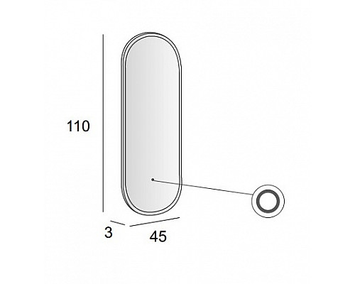 Зеркало со встроенной LED подсветкой CEZARES 45x110x3см 45095