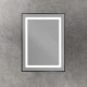 Зеркало в алюминиевой раме со встроенным светильником BelBagno SPC-KRAFT-600-800-SENS-NERO