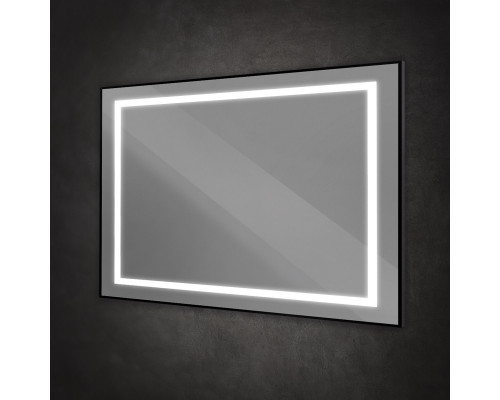 Зеркало в алюминиевой раме со встроенным светильником BelBagno SPC-KRAFT-1200-800-SENS-NERO