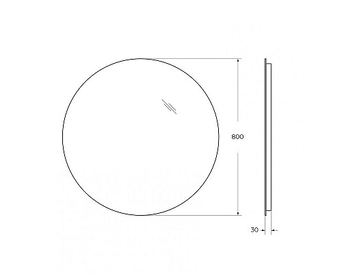Зеркало с интерьерной подсветкой 800x30мм без выключателя BelBagno SPC-INT-800-LED