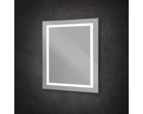 Зеркало в алюминиевой раме со встроенным светильником BelBagno SPC-KRAFT-800-800-SENS-NERO