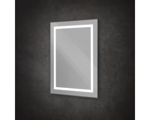 Зеркало в алюминиевой раме со встроенным светильником BelBagno SPC-KRAFT-600-800-SENS-NERO