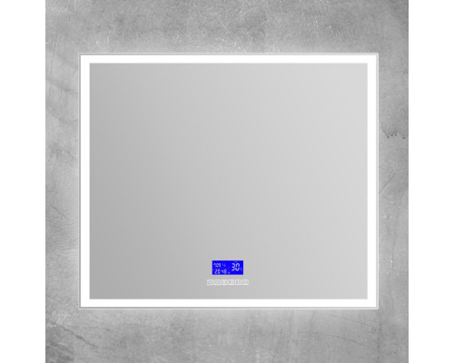 Зеркало со встроенным светильником, сенсорным выключателем, bluetooth, цифровым термометром, радио BelBagno SPC-GRT-900-800-LED-TCH-RAD