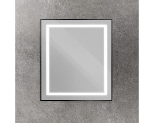 Зеркало в алюминиевой раме со встроенным светильником BelBagno SPC-KRAFT-700-800-SENS-NERO