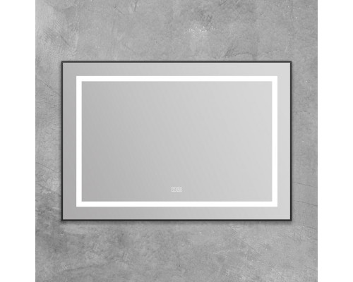 Зеркало в алюминиевой раме с сенсорным выключателем подогревом BelBagno SPC-KRAFT-985-685-TCH-WARM-NERO