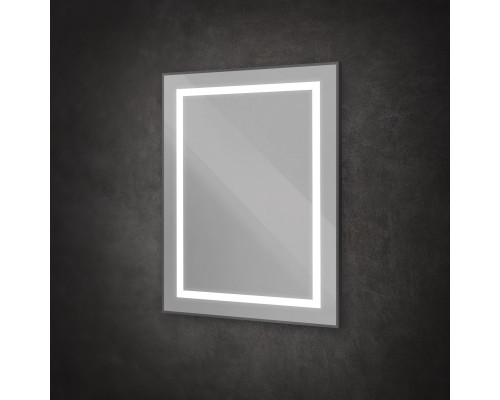 Зеркало в алюминиевой раме со встроенным светильником BelBagno SPC-KRAFT-700-800-SENS-NERO