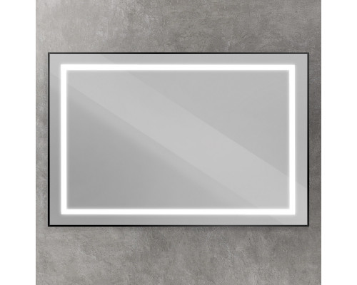 Зеркало в алюминиевой раме со встроенным светильником BelBagno SPC-KRAFT-1200-800-SENS-NERO