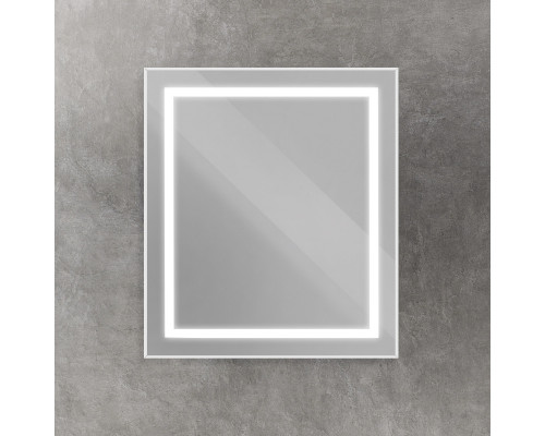 Зеркало в алюминиевой раме со встроенным светильником BelBagno SPC-KRAFT-700-800-SENS-AL