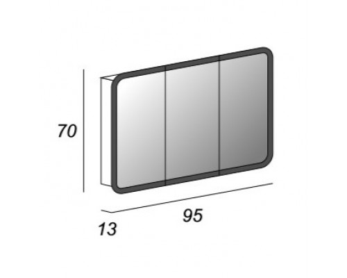 Зеркальный шкаф с тремя распашными дверьми с LED подсветкой дверей CEZARES 84216