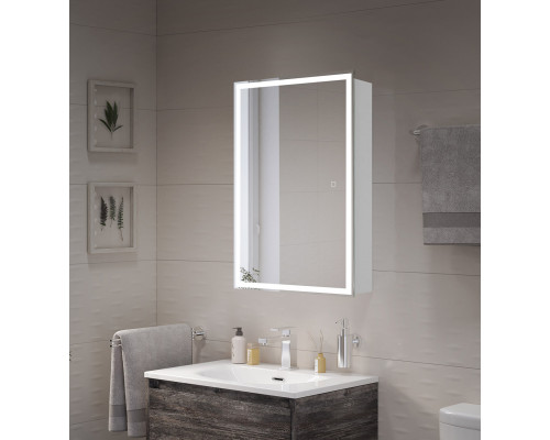 Зеркальный шкаф 500x800x155мм со встроенной подсветкой и сенсорным выключателем BelBagno SPC-GRT-500/800-1A-LED-TCH