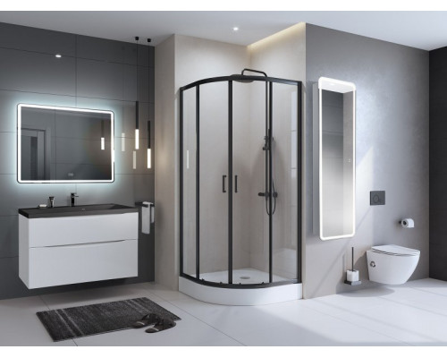 Зеркальный шкаф с одной распашной дверью, с четырьмя стеклянными полками, со встроенной подсветкой и сенсорным выключателем BelBagno SPC-MAR-450/1600-1A-LED-TCH