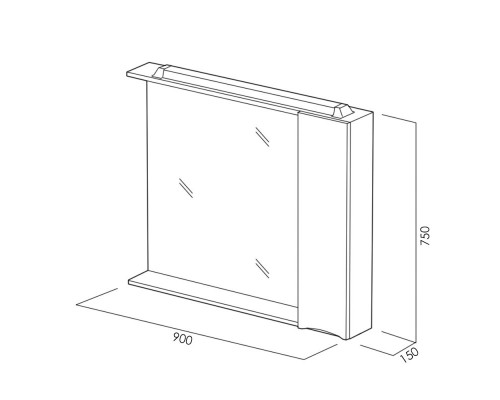 Зеркальный шкаф BELBAGNO MARINO-SPC-900/750-1A-BL-P-L