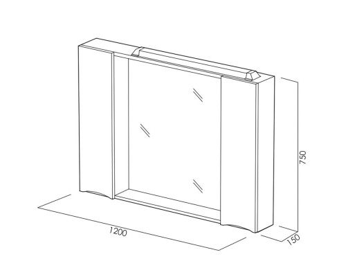 Зеркальный шкаф BELBAGNO MARINO-SPC-1200/750-2A-BL-P