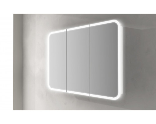 Зеркальный шкаф с тремя распашными дверьми с LED подсветкой дверей CEZARES 84216
