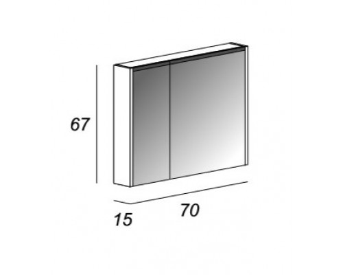 Зеркальный шкаф с двумя распашными дверьми с LED подсветкой дверей CEZARES 84218