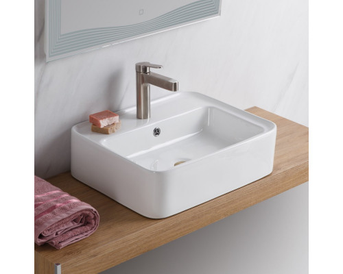 Раковина керамическая накладная прямоугольная 520х420х150мм BelBagno BB1367