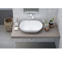 Накладная раковина из литьевого мрамора CEZARES TITAN-ROUND-60-39-14-LVB