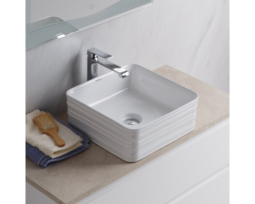 Раковина накладная керамическая квадратная 380х380х135мм BelBagno BB1407