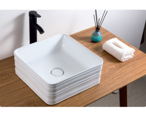 Раковина накладная керамическая квадратная 380х380х135мм BelBagno BB1407