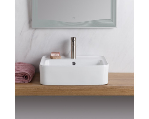 Раковина керамическая накладная прямоугольная 520х420х150мм BelBagno BB1367